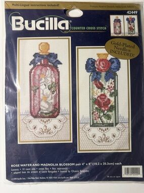 Bucilla Rose water and Magnolia 1999 kit